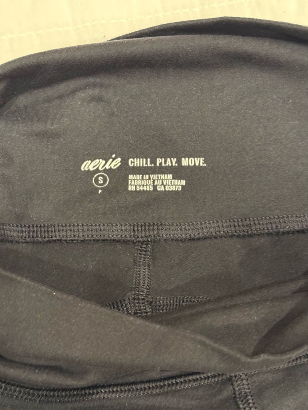 Aerie Chill Play Move Full Length High Waisted Black Leggings Size Small - Picture 7 of 8